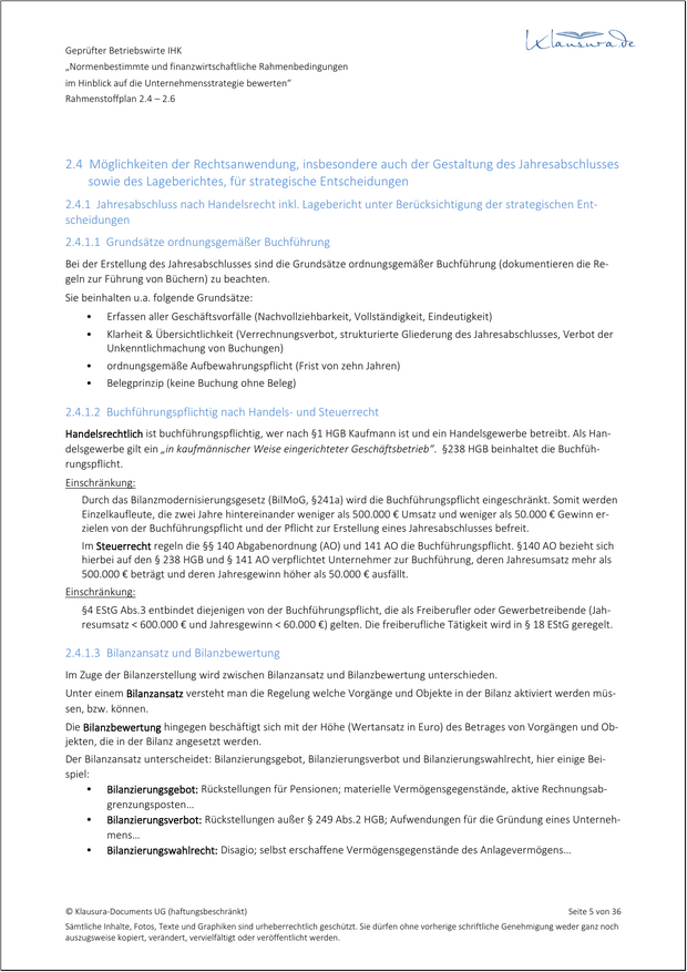 Zusammenfassungen-BW-Handlungsfeld 2.4 - 2.6