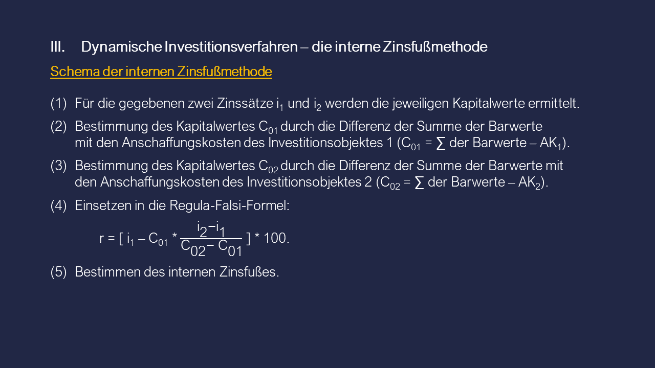 Dozenten-Ausgewählte Themen-Investitonsverfahren