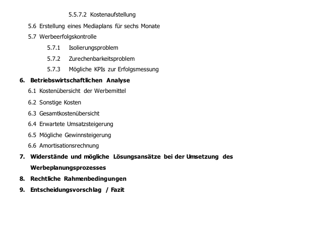 Projektarbeit Betriebswirte - Themenvorschläge mit Gliederung