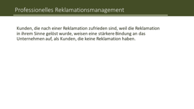Professionelles Reklamationsmanagement