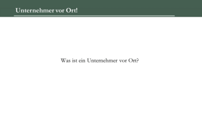 Unternehmer vor Ort