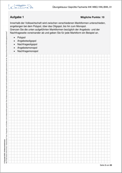 Probeklausuren-IFW-VWL BWL 1