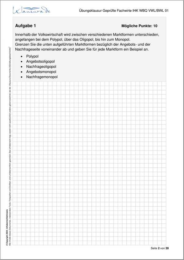 Probeklausuren-WFW-VWL/BWL 1