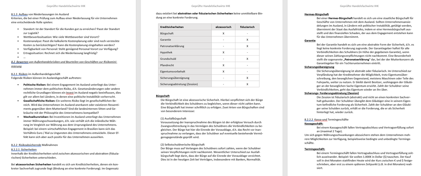 Handelsfachwirt kompakt Zusammenfassungen aller Fächer, inklusive 655 Aufgaben