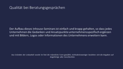 Qualität bei Beratungsgesprächen