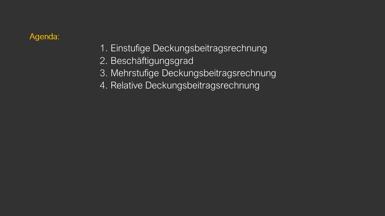 Dozenten-Ausgewählte Themen-Deckungsbeitragsrechnung