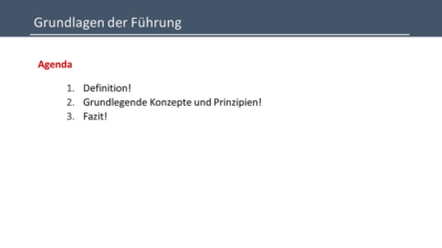 Grundlagen der Führung