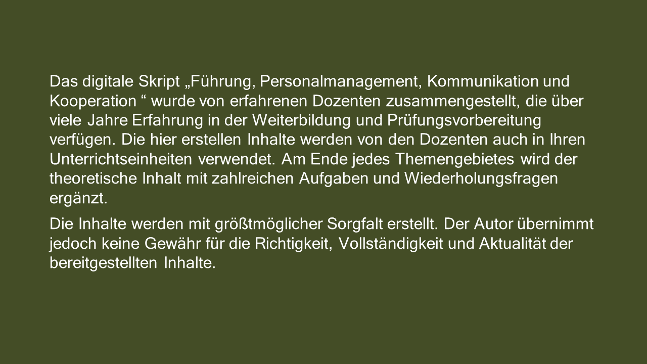 Dozenten-Präsentationen-HFW-Führung, PM, K&K