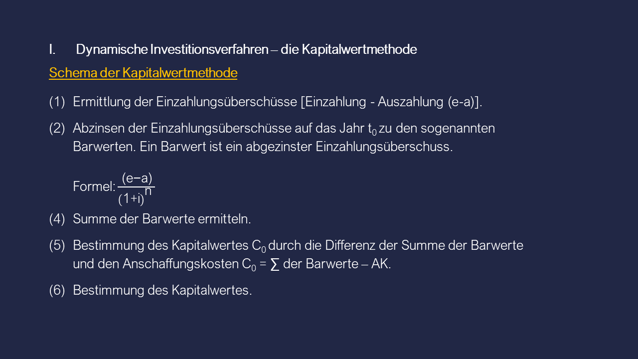 Dozenten-Ausgewählte Themen-Investitonsverfahren