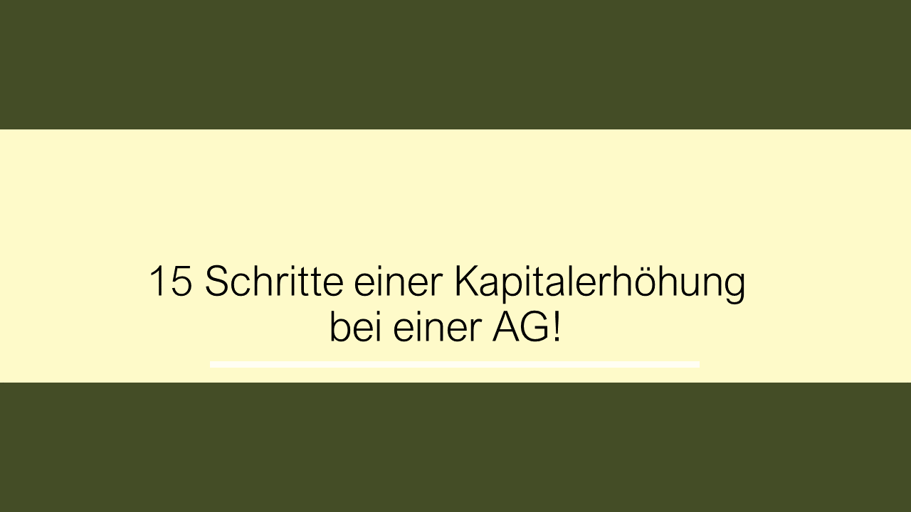 Dozenten-Ausgewählte Themen-Kapitalerhöhung