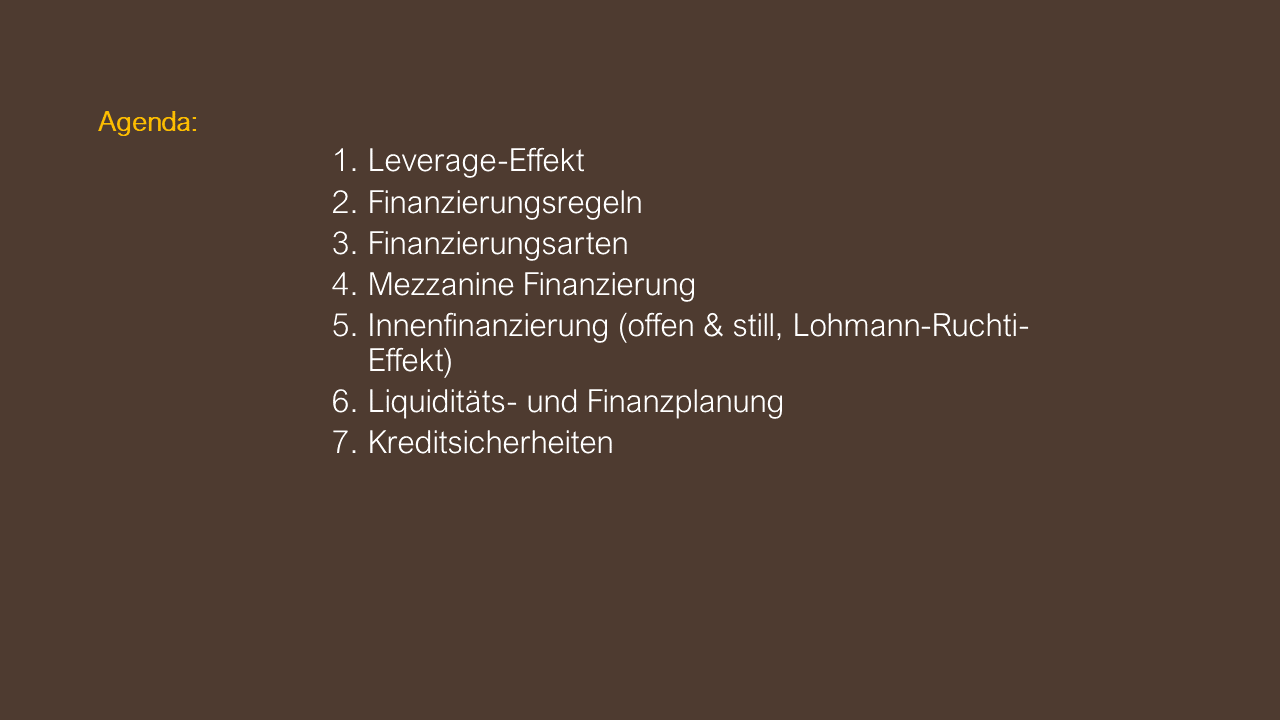 Dozenten-Ausgewählte Themen-Leverage-Effekt-Liquiditätsplanung-Sicherheiten