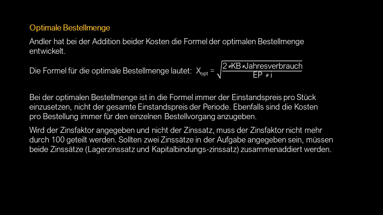 Dozenten-Ausgewählte Themen-BAB-Nettobedarf-Opt. Bestellmenge-Entgeltformen