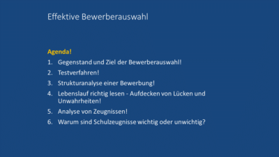 Effektive Bewerberauswahl