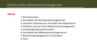 Professionelles Reklamationsmanagement