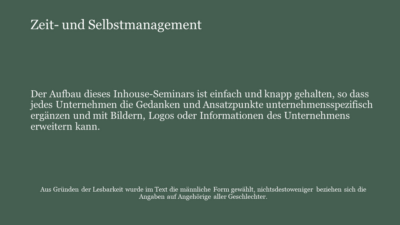 Zeit- und Selbstmanagement