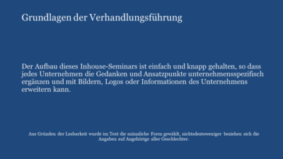Grundlagen der Verhandlungsführung
