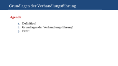 Grundlagen der Verhandlungsführung