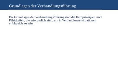 Grundlagen der Verhandlungsführung