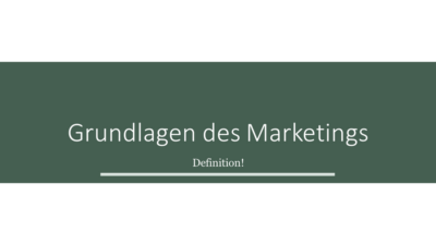 Grundlagen des Marketings