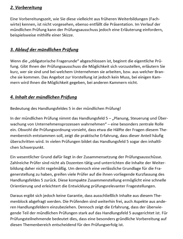Betriebswirt kompakt  Vorbereitung auf die mündliche Prüfung Betriebswirte IHK