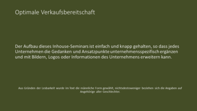 Optimale Verkaufsbereitschaft