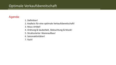 Optimale Verkaufsbereitschaft