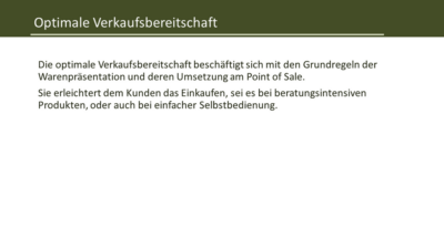 Optimale Verkaufsbereitschaft
