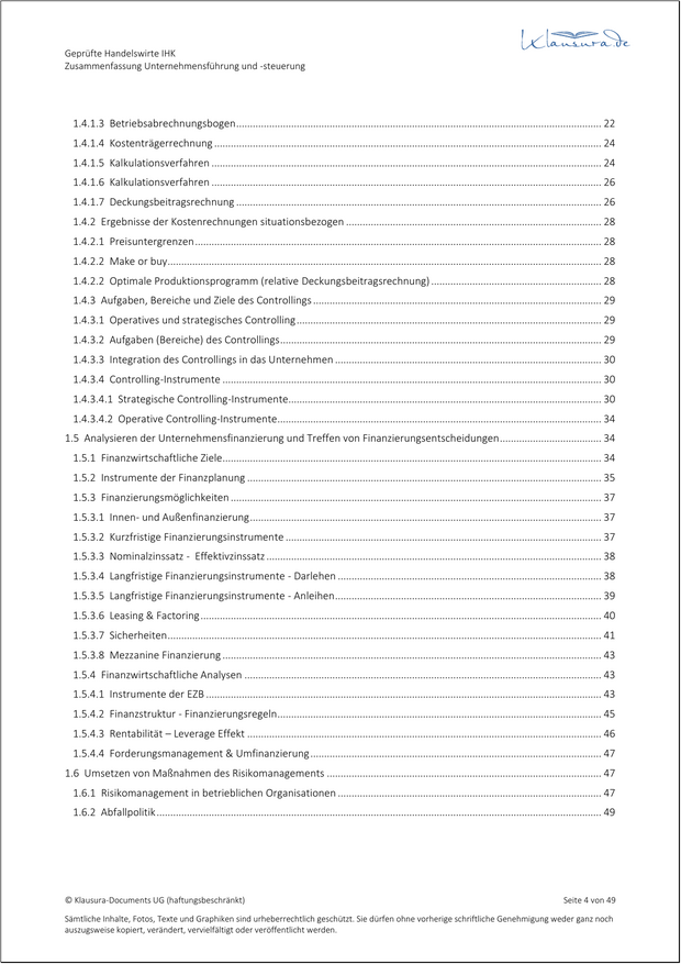 Zusammenfassung Unternehmensführung Und -steuerung HFW