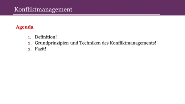 Seminar Konfliktmanagement