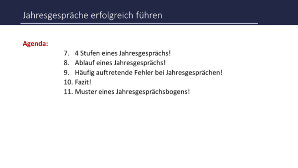 Seminar Jahresgespräche